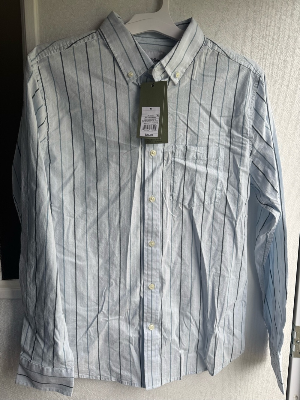 Goodfellow & Co Light Blue Shirt with Navy Stripes